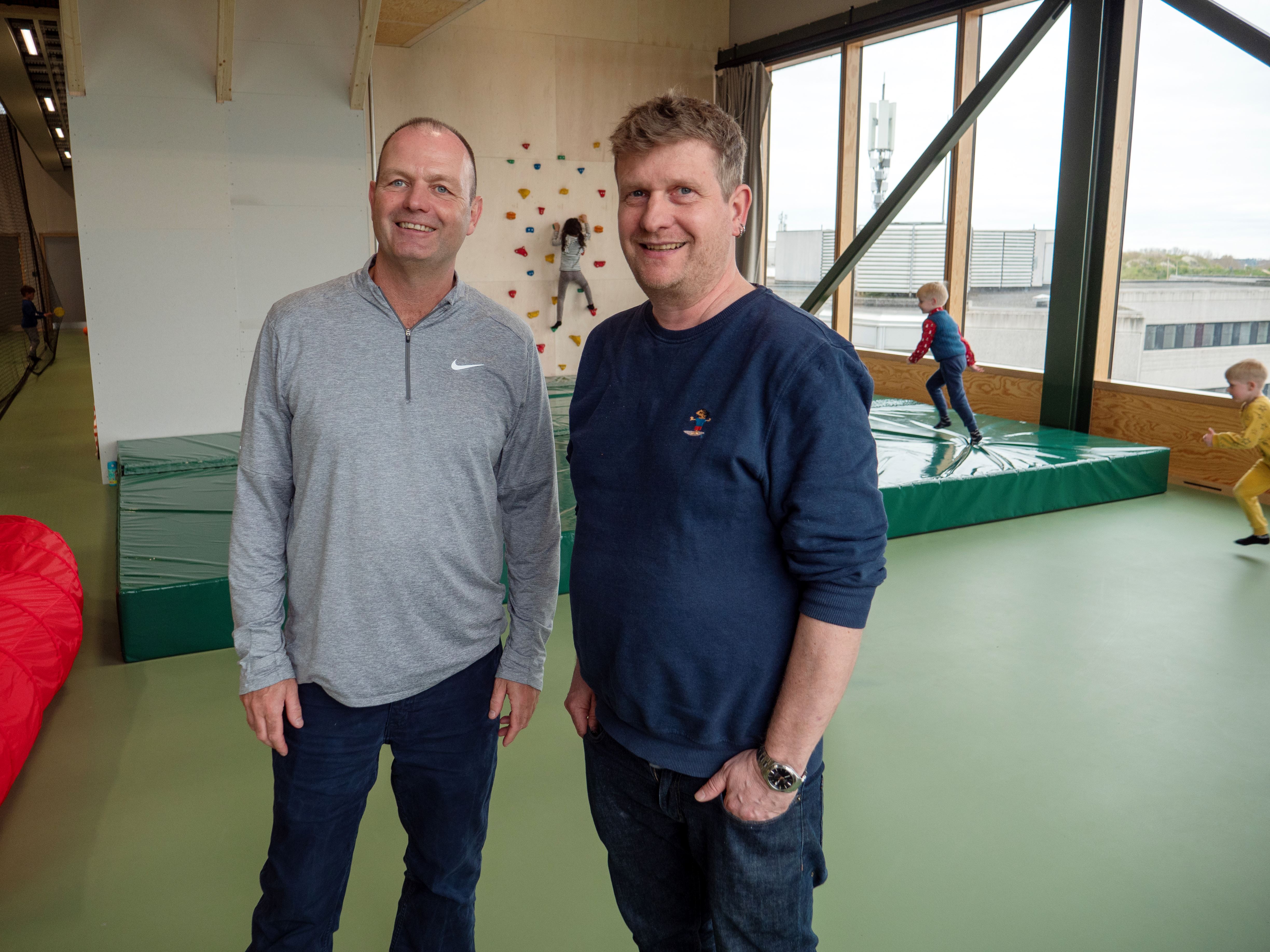 Projektleder Tommy Krisoffersen (tv.) og Stefan Strøm Oskarsson KKFO-leder på Sluseholmen Skole og Fritid